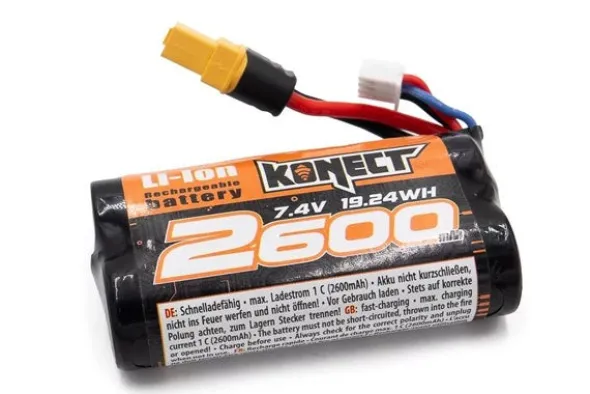 BATTERIA LI-ION 2S 7,4V 2600 MAH 15C XT-60 - KN-LI0742600-XT60