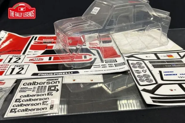 CARROZZERIA 131 ABARTH TRASPARENTE CON DECALS CALBERSON - RALLY LEGENDS