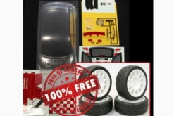 CARROZZERIA TRASPARENTE 500 ABARTH ASSETTO CORSE + ACCESSORI E GOMME