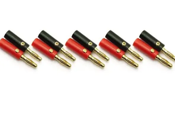 CONNETTORE A BANANA PLACCATO ORO 4MM MASCHIO/FEMMINA - 5 PEZZI