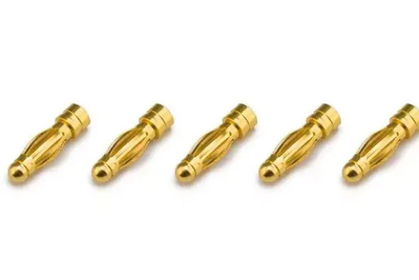 CONNETTORE PLACCATO ORO PK 3MM MASCHIO - 5 PEZZI