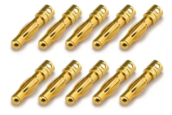 CONNETTORE PLACCATO ORO PK 4MM MASCHIO - 10 PEZZI