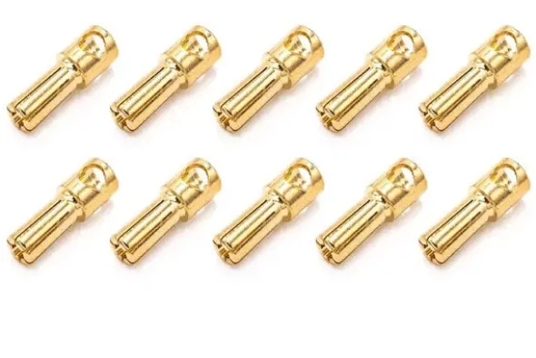 CONNETTORE PLACCATO ORO PK 5MM MASCHIO - 10 PEZZI
