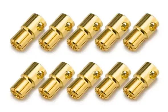 CONNETTORE PLACCATO ORO PK 6MM MASCHIO - 10 PEZZI