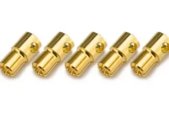 CONNETTORE PLACCATO ORO PK 6MM MASCHIO - 5 PEZZI