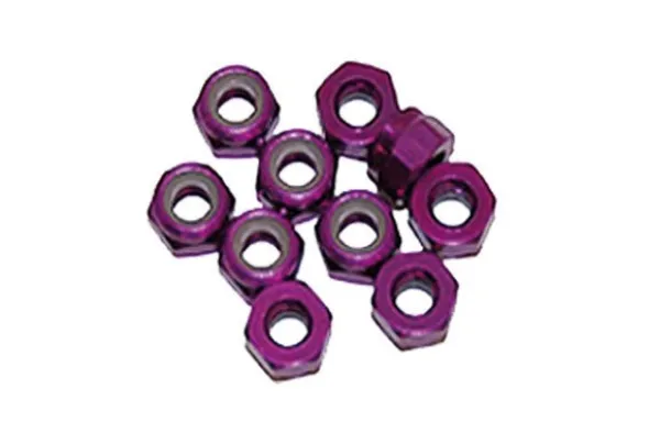 DADO AUTOBLOCCANTE M4 ALLUMINIO - 10 PEZZI - VIOLA