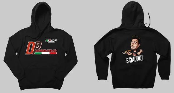 FELPA NERA D.P MODELLISMO PERSONALIZZATA - TAGLIA L