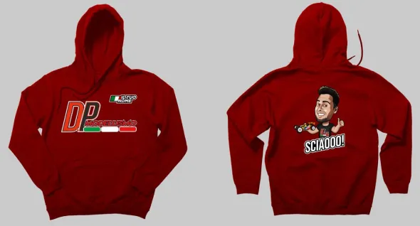 FELPA ROSSA D.P MODELLISMO PERSONALIZZATA - TAGLIA L