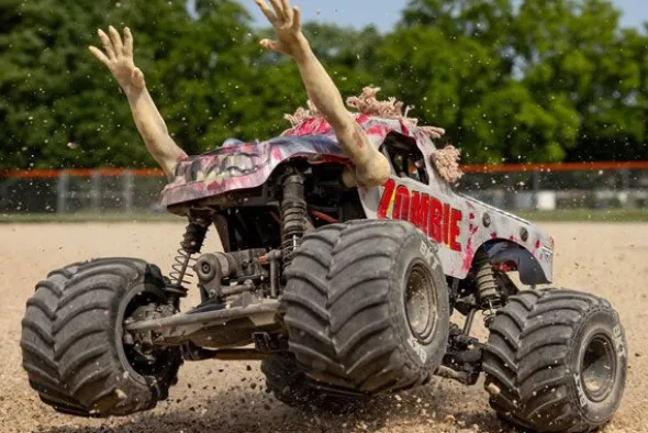 MINI LMT 4X4 BRUSHED - ZOMBIE - RTR MONSTER TRUCK 1:18 - ROSSO