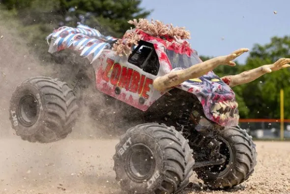 MINI LMT 4X4 BRUSHED - ZOMBIE - RTR MONSTER TRUCK 1:18 - ROSSO