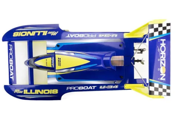 MISS ILLINOIS U-34 BRUSHLESS 34"- RTR IDROVOLANTE - BLU/GIALLO