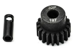 PIGNONE MOTORE 32P 5mm 19 DENTI E ADATTATORE 3,17mm