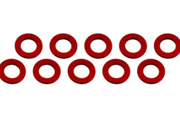 RASAMENTO M3 x 6 x 0,5 mm ALLUMINIO - 10 PEZZI - ROSSO
