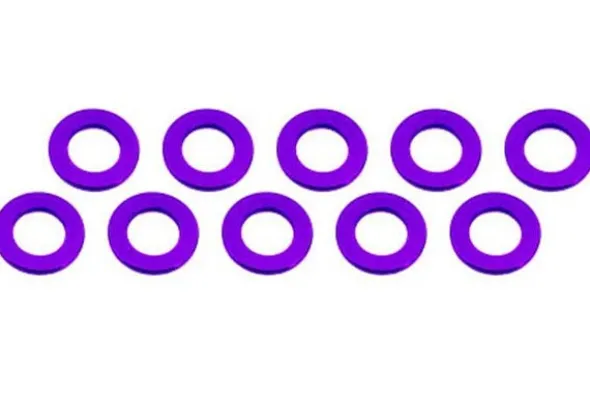RASAMENTO M3 x 6 x 0,5 mm ALLUMINIO - 10 PEZZI - VIOLA