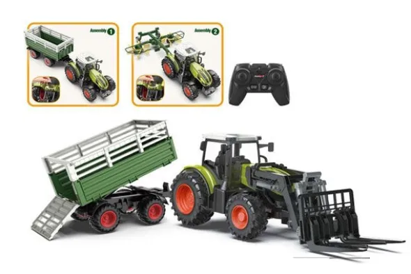 RC 3601 - TRATTORE CON FORCHE FIENO E RASTRELLO 1:24