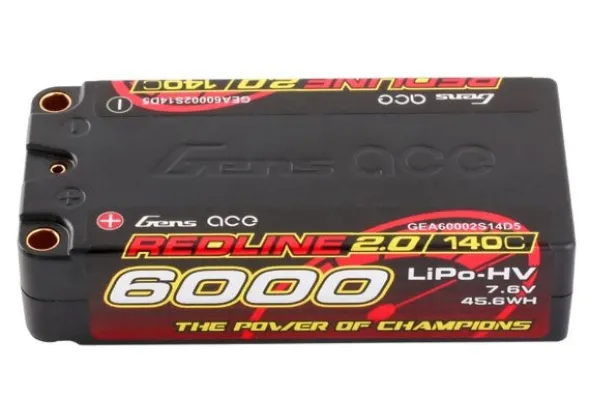REDLINE 2.0 SHORTY BATTERIA LIPO 2S HV 7.6V-6000-140C