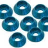 RONDELLA CONICA CILINDRICA M3 ALLUMINIO - 8 PEZZI - BLU
