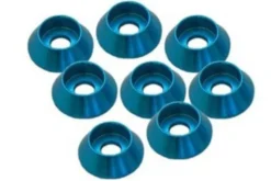 RONDELLA CONICA CILINDRICA M3 ALLUMINIO - 8 PEZZI - BLU