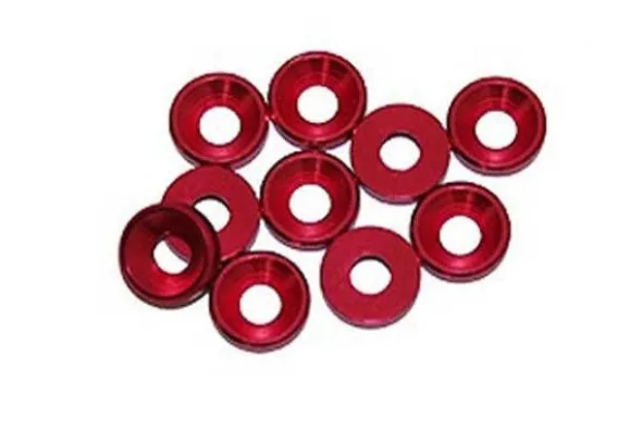 RONDELLA CONICA M3 ALLUMINIO - 10 PEZZI - ROSSO