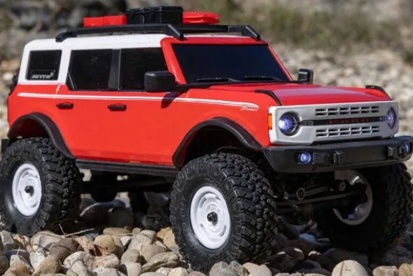 SCX24 FORD BRONCO 4X4 BRUSHED + BATTERIA E CARICABATTERIA - RTR SCALER 1:24 - ROSSO