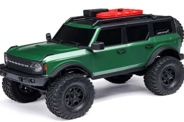 SCX24 FORD BRONCO 4X4 BRUSHED + BATTERIA E CARICABATTERIA - RTR SCALER 1:24 - VERDE
