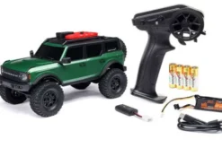 SCX24 FORD BRONCO 4X4 BRUSHED + BATTERIA E CARICABATTERIA - RTR SCALER 1:24 - VERDE