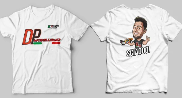T-SHIRT BIANCA D.P MODELLISMO PERSONALIZZATA - TAGLIA L