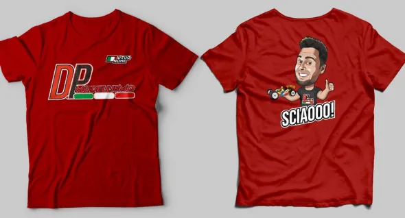 T-SHIRT ROSSA D.P MODELLISMO PERSONALIZZATA - TAGLIA XL